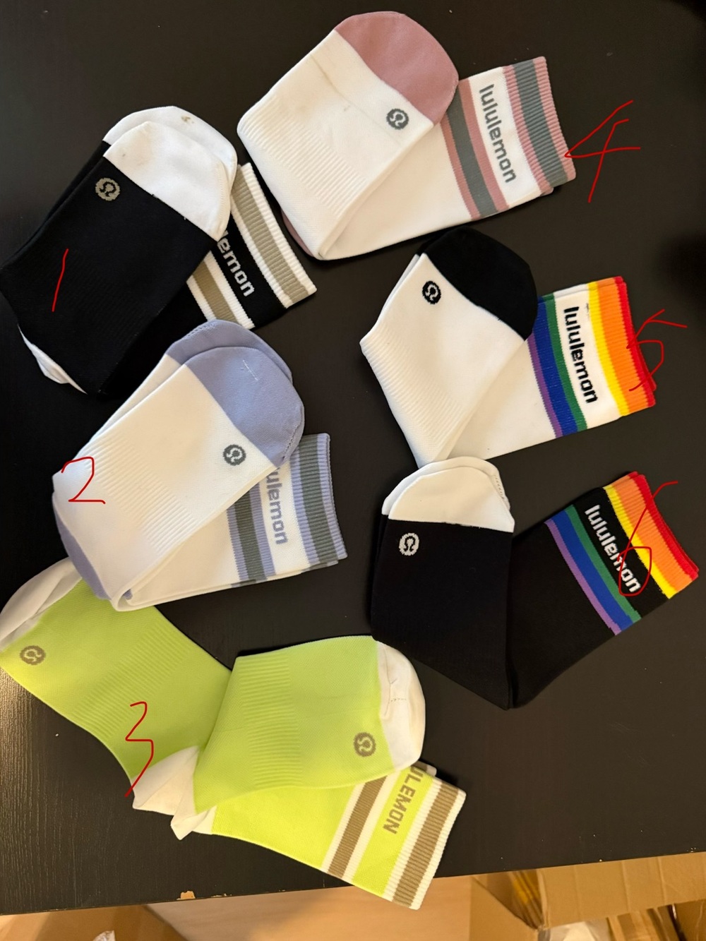 lululemon athletica Women's Low-Cut Sport Socks - White with Colored Accents